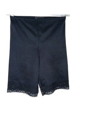 BodySlimmers By Nancy Ganz Black Lace Trim Shapewear Shorts Small Nylon Lycra
